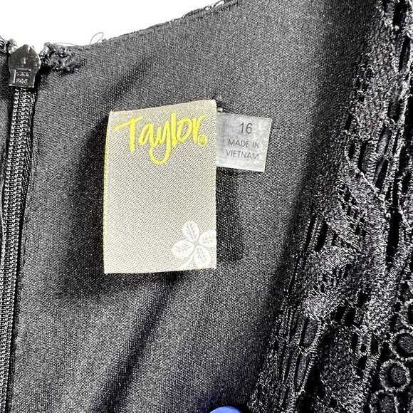 Taylor Black Lace Handkerchief Hem Sleeveless Dress 16 Fairy Grunge Witchy Goth - Picture 15 of 16